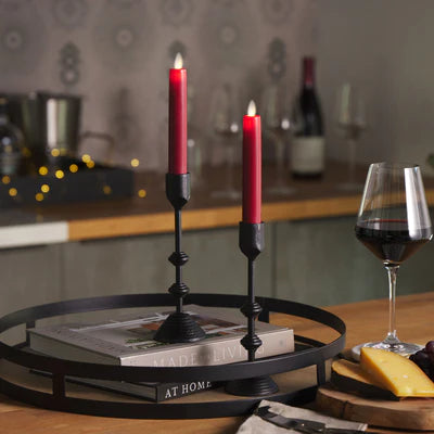 2 Pack Red Luminara Taper Candle