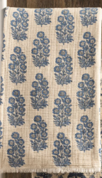 Flower Pattern Blue Throw Blanket