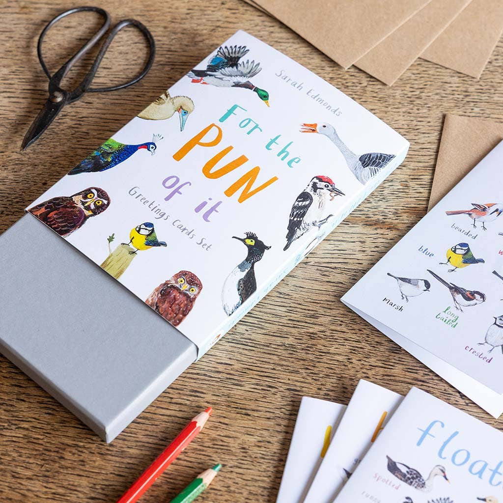 Boxed Set of 8 Bird Pun Cards