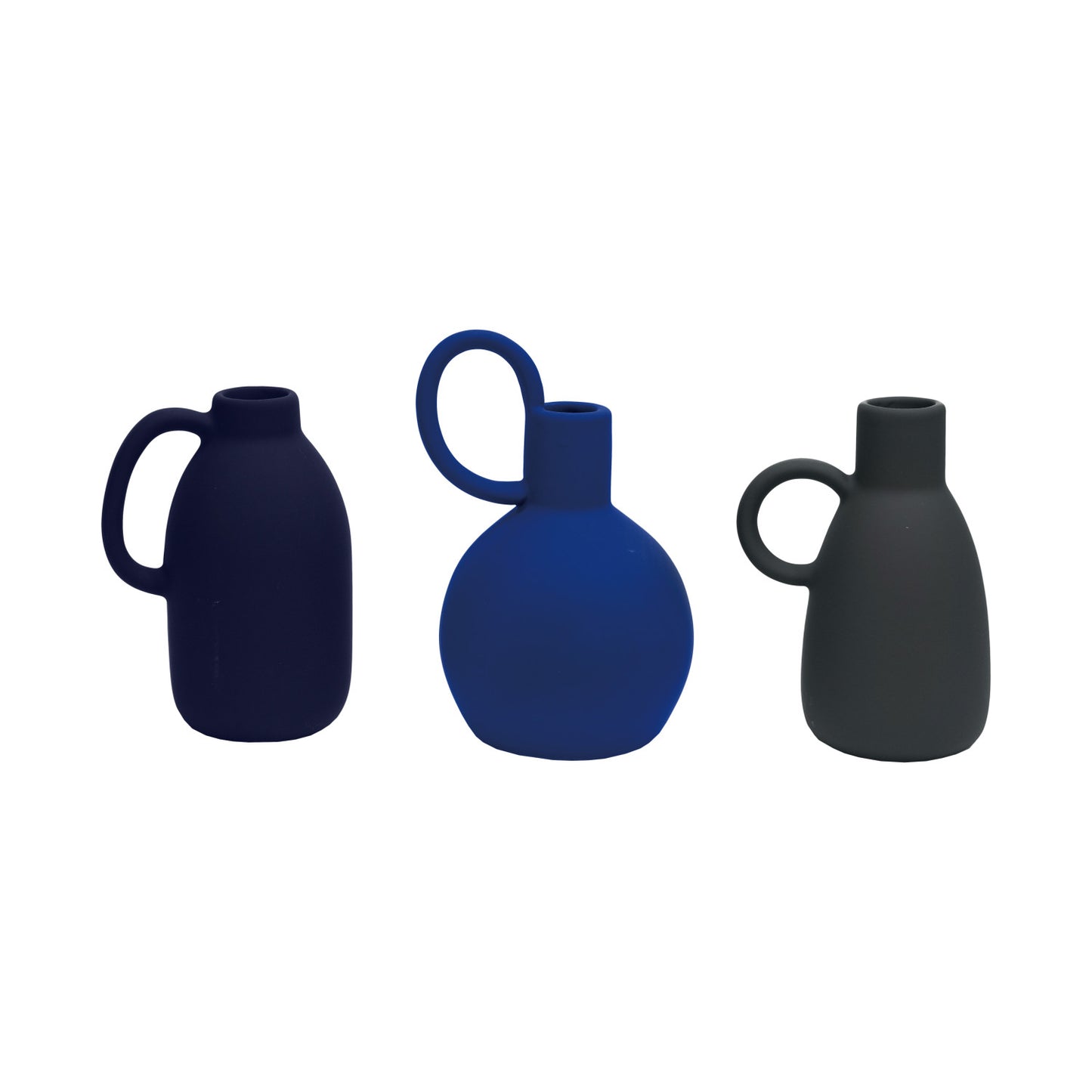 Decorative Stoneware Vase with Handle, Latex Glaze