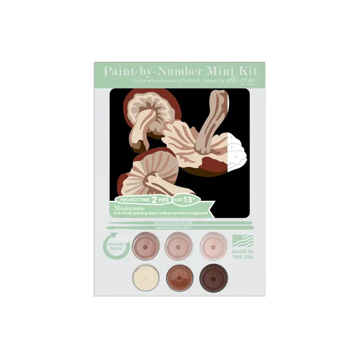 Mushrooms Mini Paint by Number Kit