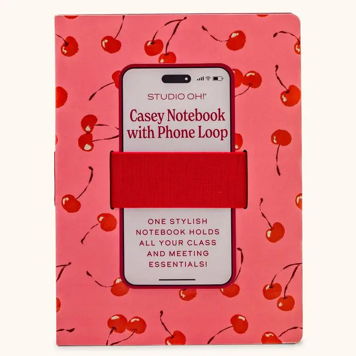 Fresh-Picked Cherries Casey Notebook with Phone Loop