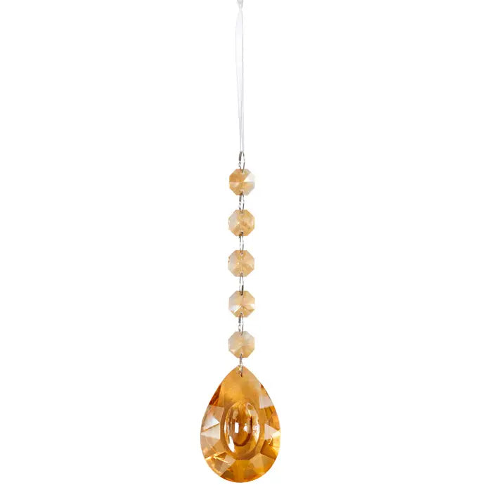 Amber Crystal Drop Ornament
