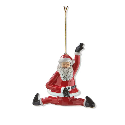 Christmas Dancing Santa Doing the Splits Ornament