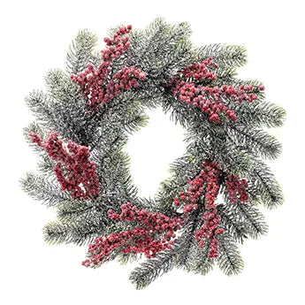 Frosted Pine & Berry Christmas Wreath