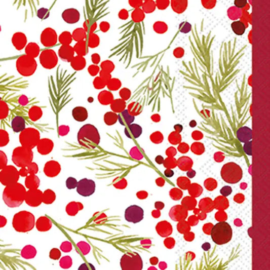 Paper Guest Towels Pk/16 Merry Berries Christmas