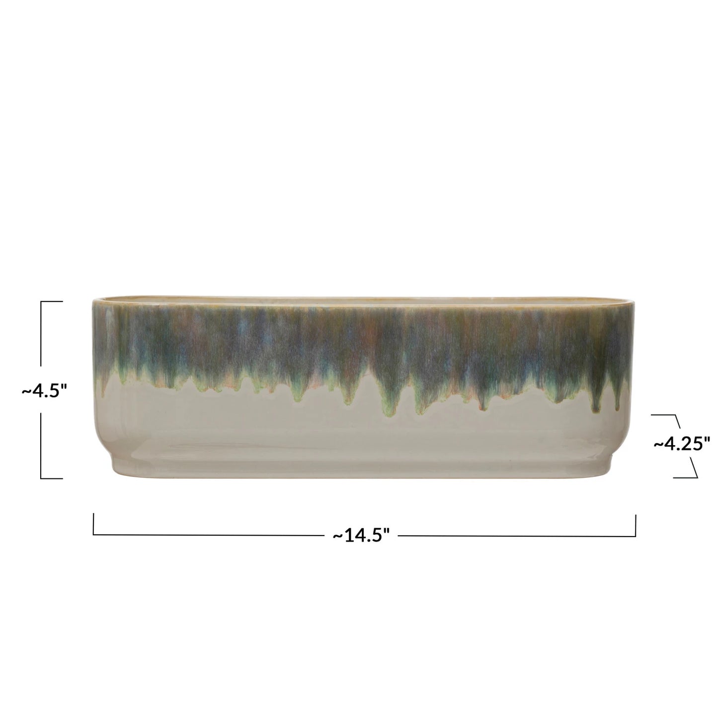 Stoneware Window Planter with 3 Sections