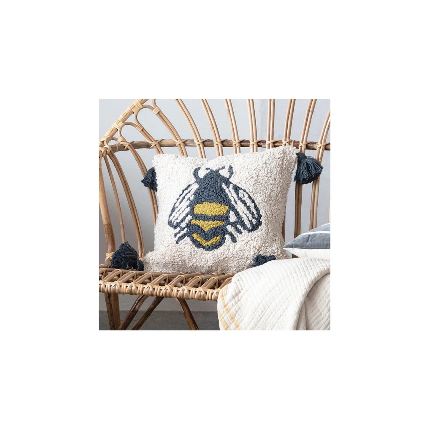 Bee Punch Hook Pillow