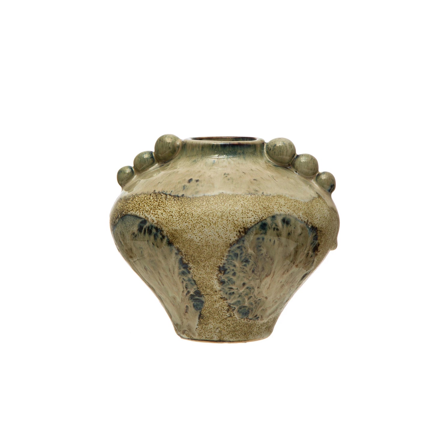 Stoneware Vase with Multicolor Reactive Glaze