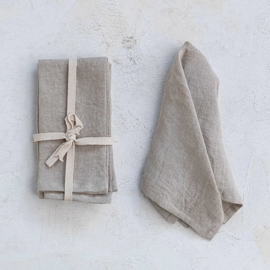 18" Square Stonewashed Linen Napkins / Set of 4