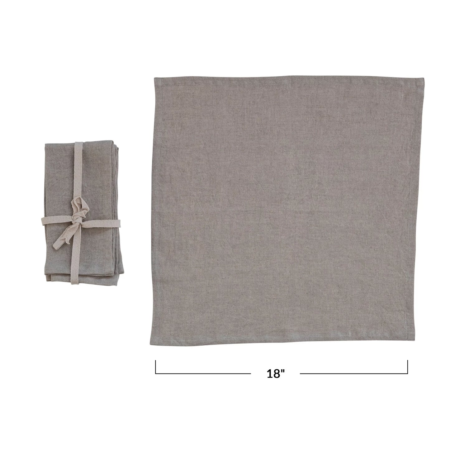 18" Square Stonewashed Linen Napkins / Set of 4