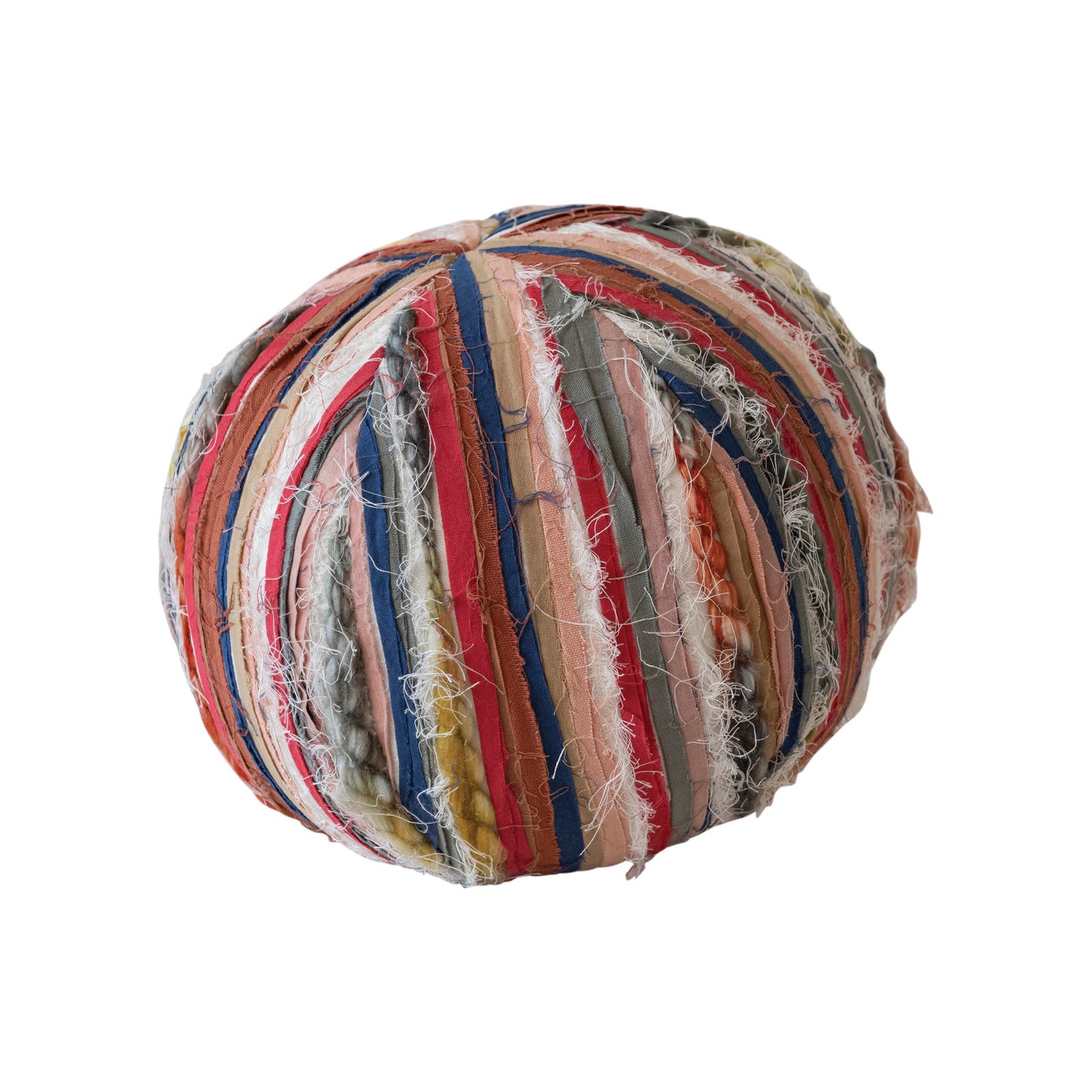 10" Round Woven Cotton Blend Orb Pillow
