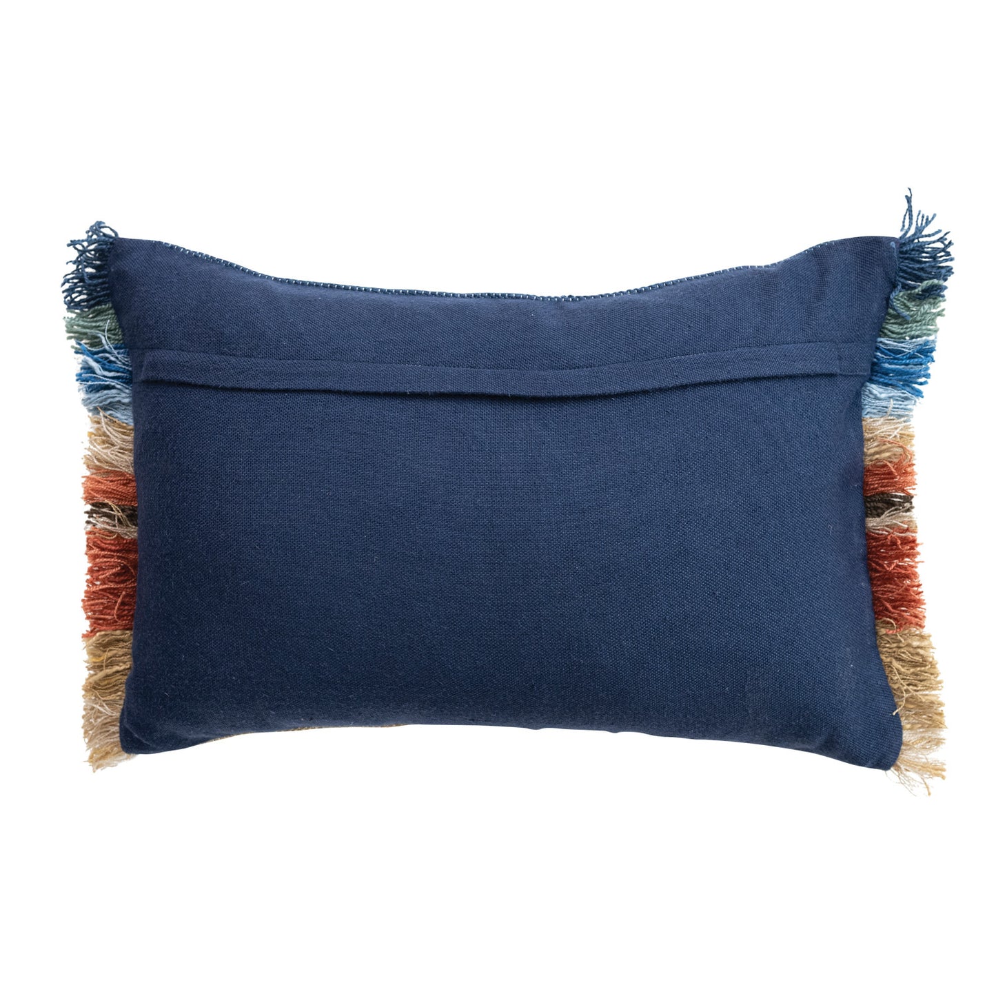 Pillow with Sunset Design, Embroidery & Eyelash Fringe