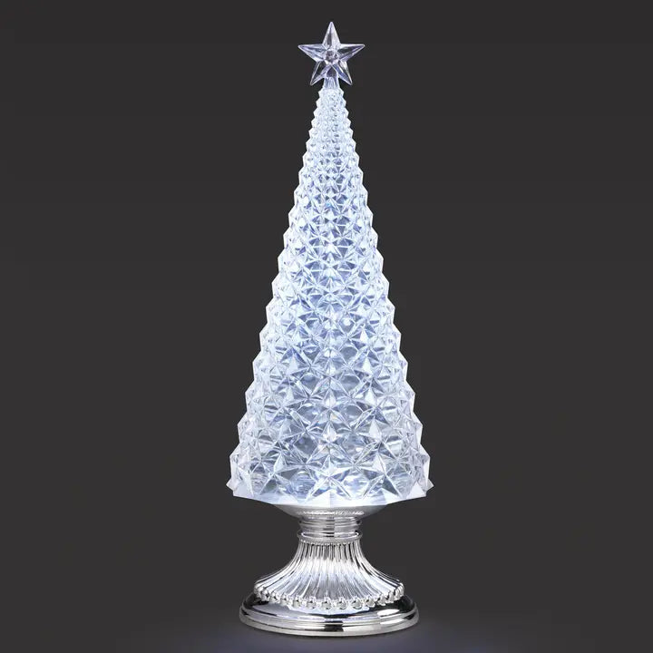 Lighted Swirl Faceted Design Tree