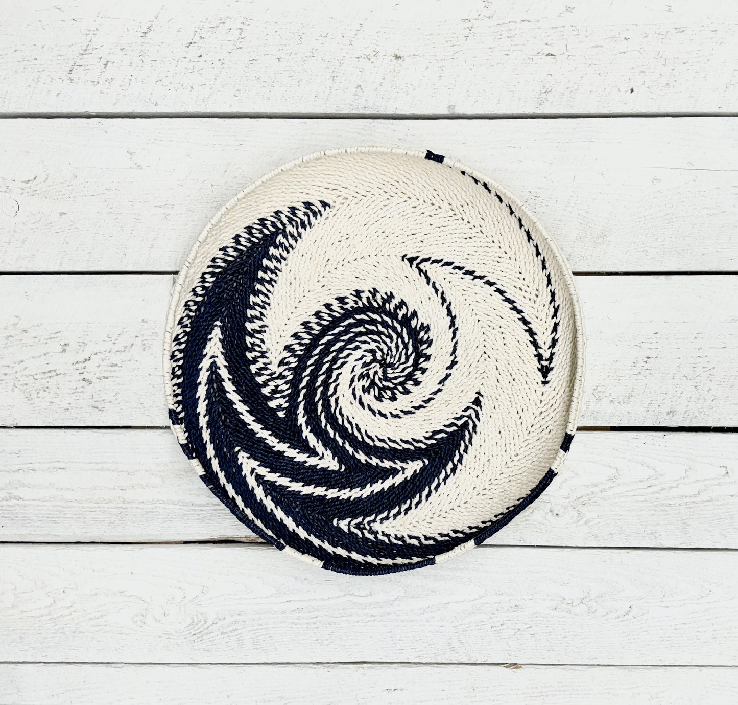 Blue & White Woven Tray