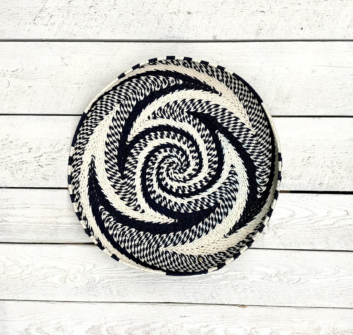 Blue & White Woven Tray
