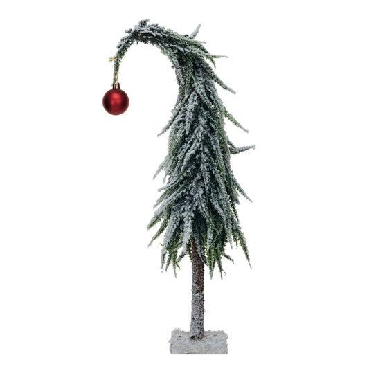 Faux Evergreen Tree w/ Red Ball Ornament