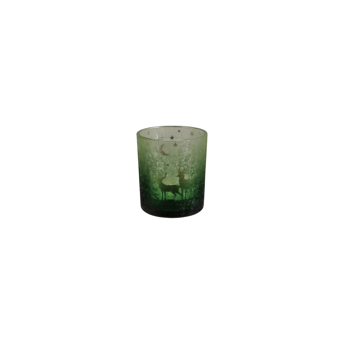 Mercury Glass Tealight/Votive Holder with Laser Etched Scene