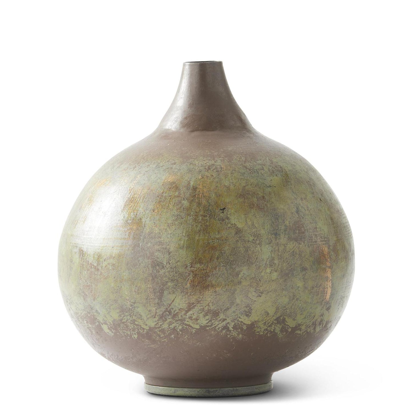 Brown & Green Metal Vases