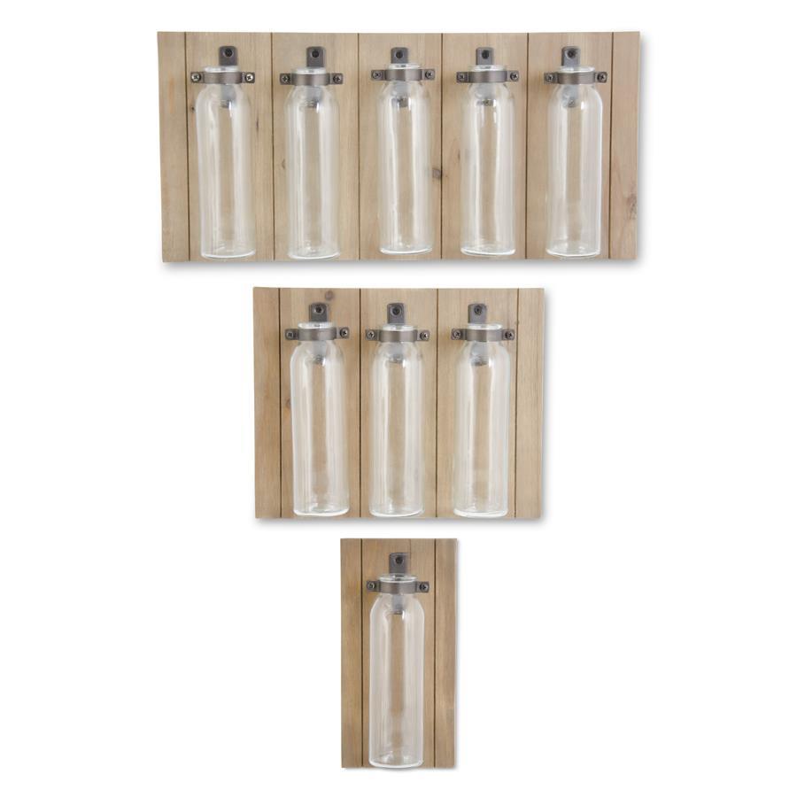 Wood Plaque w/ Glass Bottles