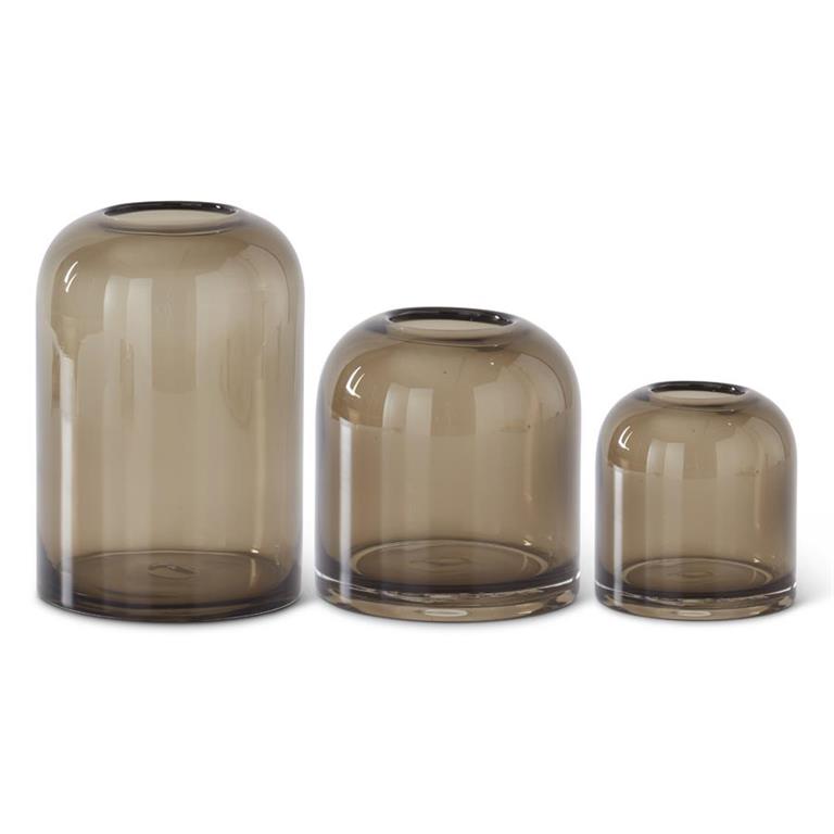 Brown Glass Cylinder Vase