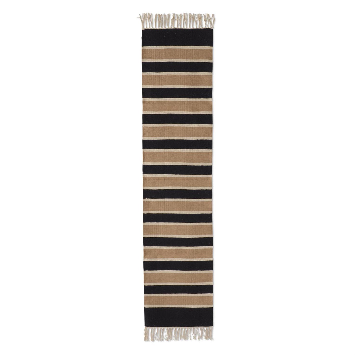 Black and Tan Striped Table Runner