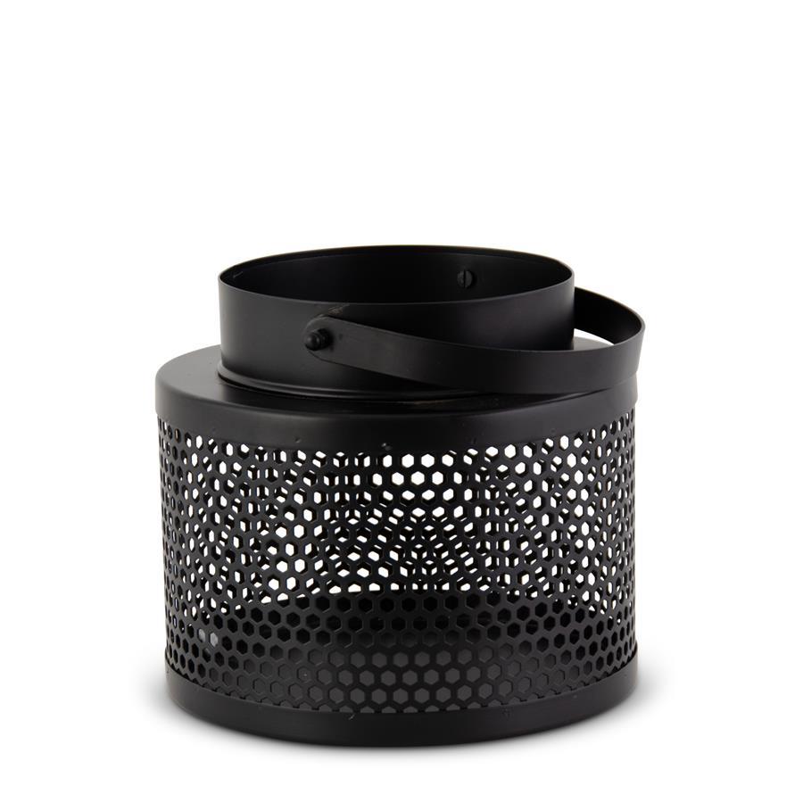7" Inch Black Metal Mesh Lantern