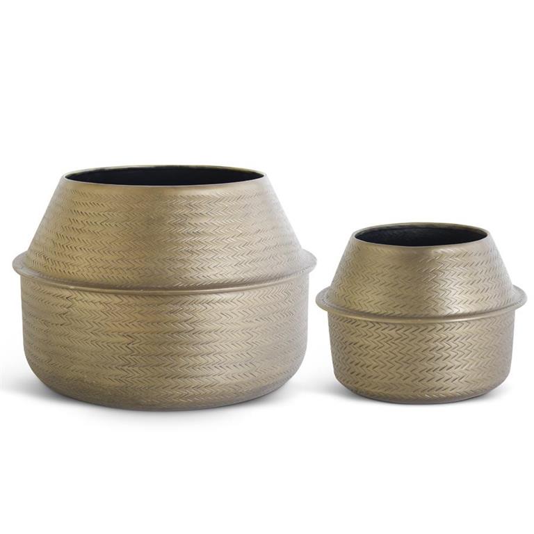 Antiqued Brass Textured Pot
