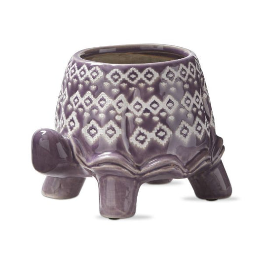 Purple Glaze Turtle Planter