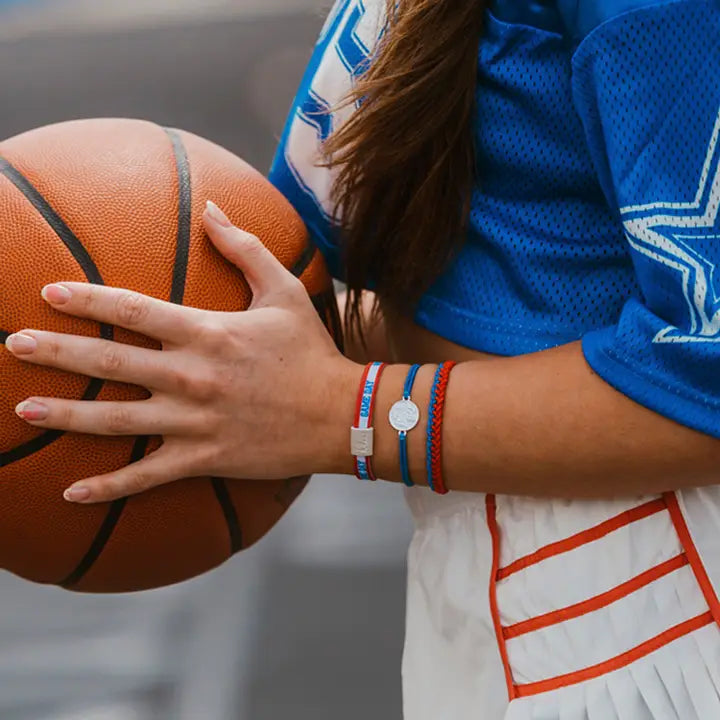 Game Day Red Blue White Hair Tie Bracelet
