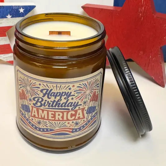 Happy Birthday America Rocket Pop Candle
