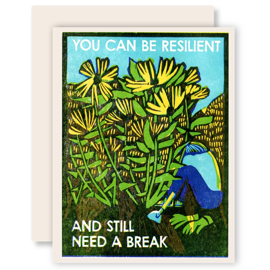 Resilient and Resting Letterpress Encouragement Card