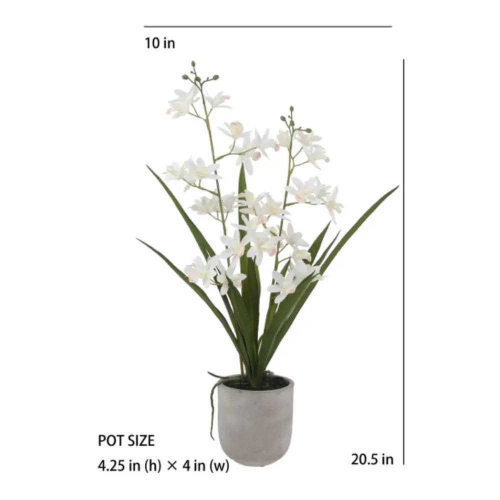 Artificial White Orchid in Vanda Pot