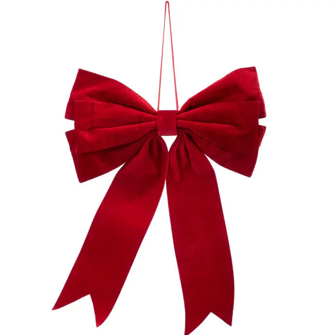 Classic Red Velvet Hanging Bow