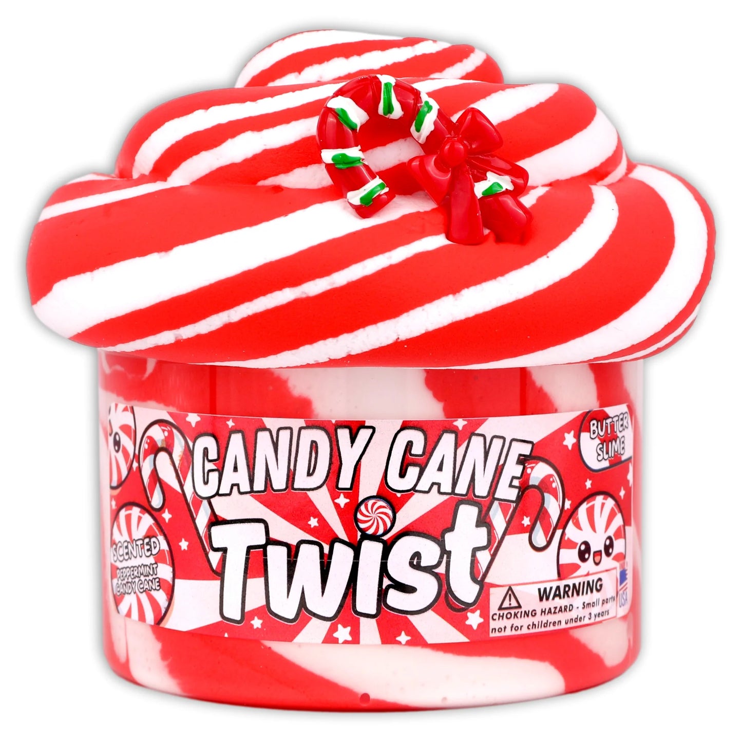 Candy Cane Twist Slime