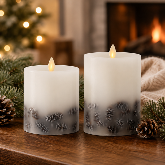 Pinecone Indoor Luminara Pillar Candle