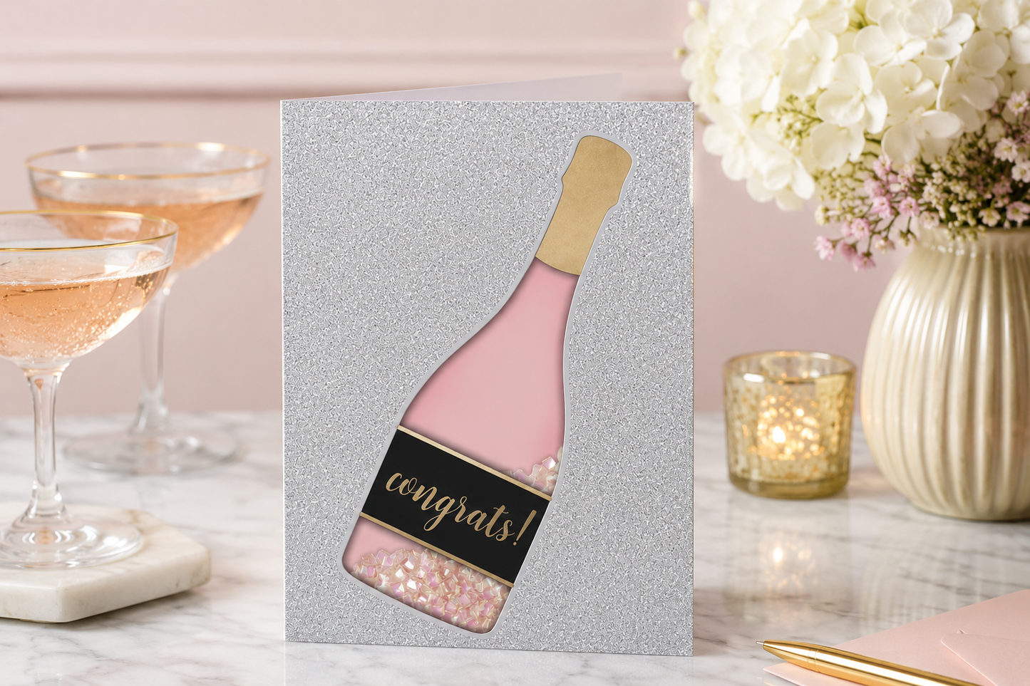 Congratulations Champagne Greeting Card