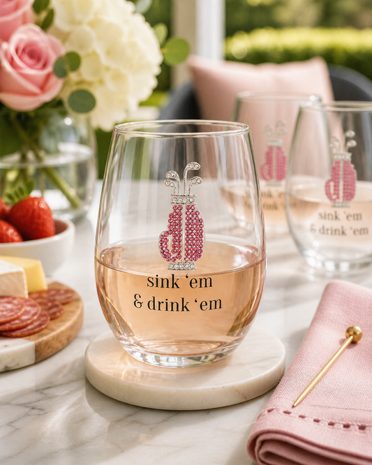 Stemless Jeweled Wine Glass