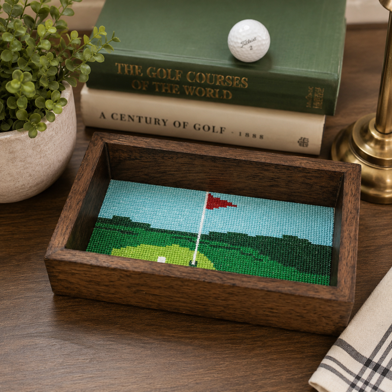 Golf Needlepoint Tray