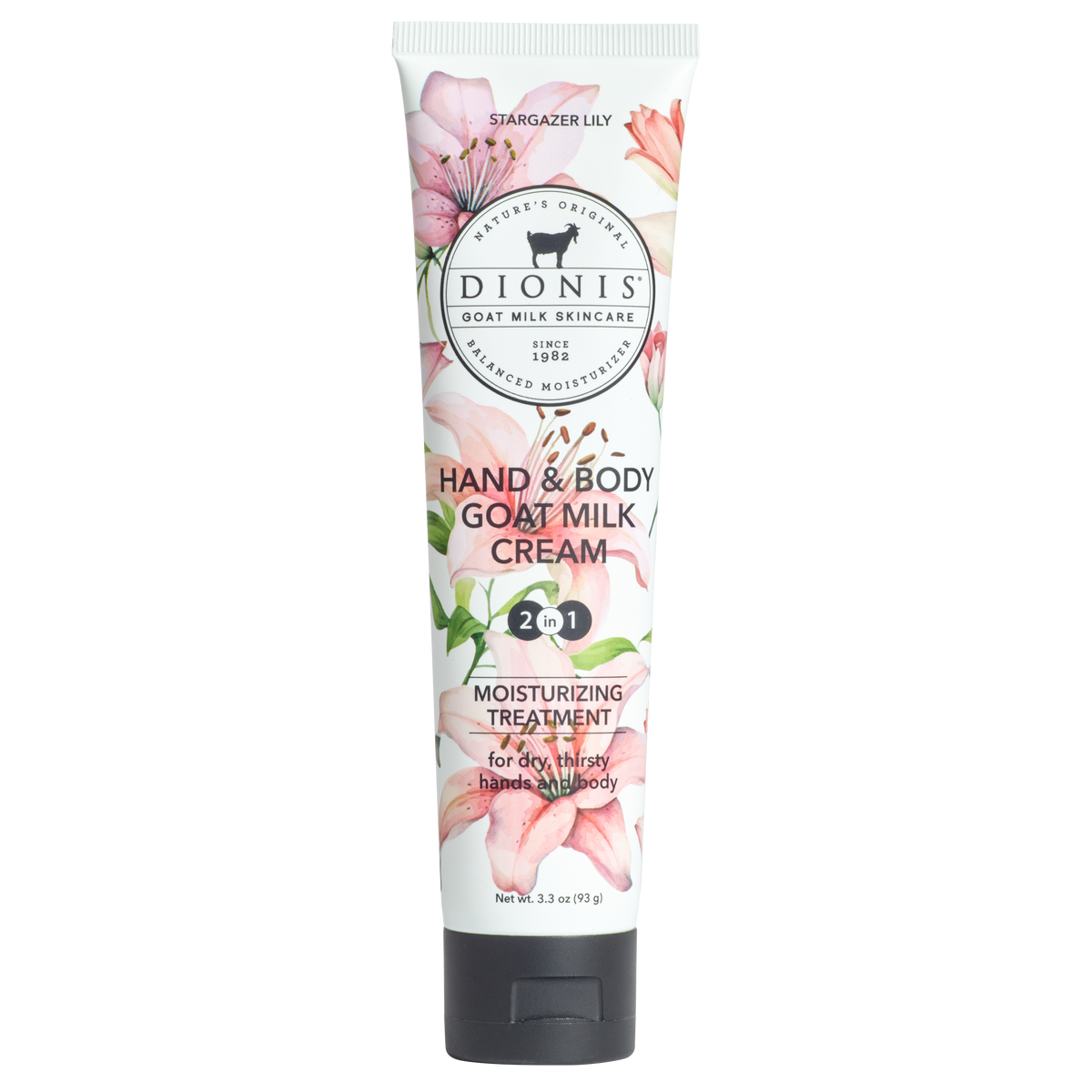 Dionis Stargazer Lily Hand & Body Goat Milk Cream, 3.3 oz