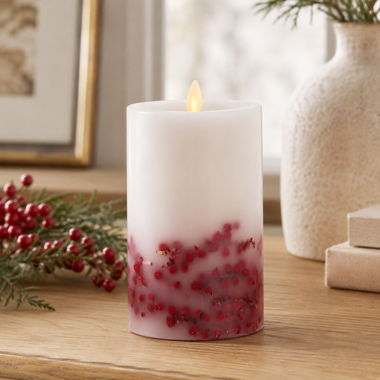Berry Indoor Luminara Pillar Candle
