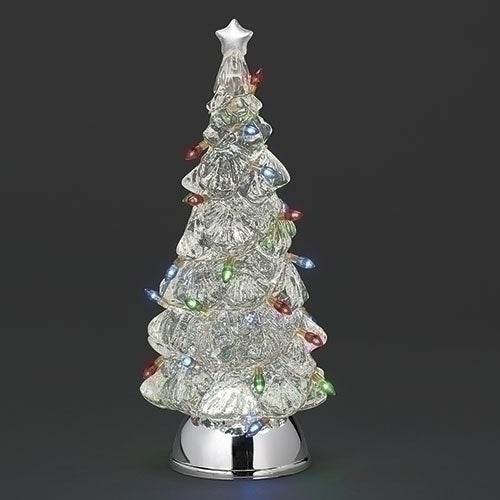 12.5"H LIGHTED SWIRL TREE WITH LIGHTED STRING BULBS