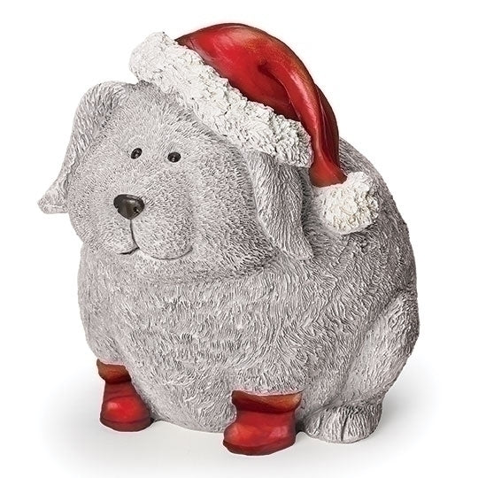 Pudgy Puppy with Santa Hat and Boots
