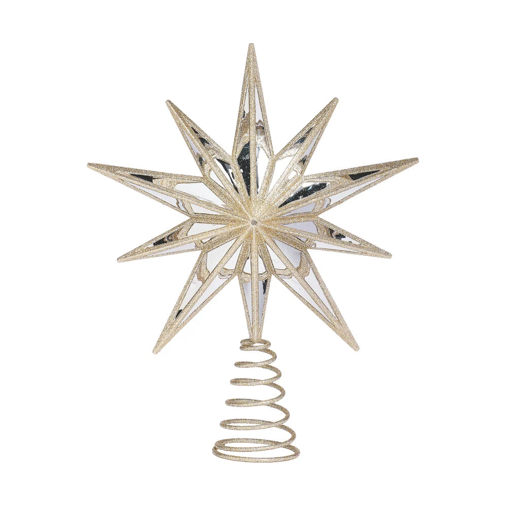Mirrored Champagne Star Christmas Tree Topper