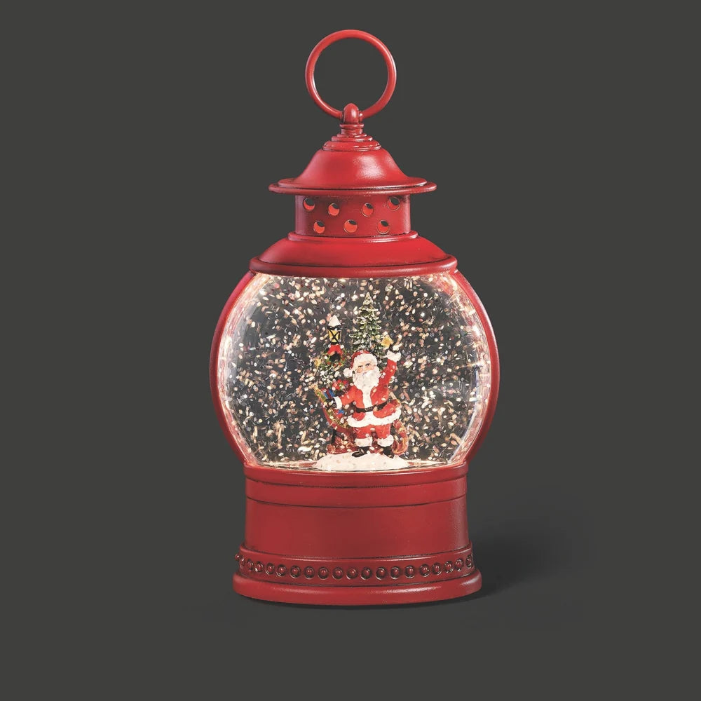 Confetti Lites Lighted Swirl Mini Lantern with Santa