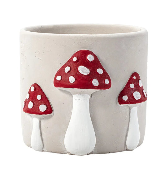 Red and White Mushroom Planter