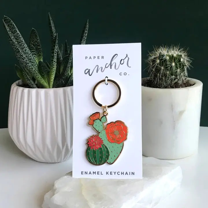 Blooming Cacti Keychain