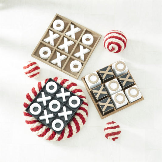 Brown and White Tic Tac Toe Board