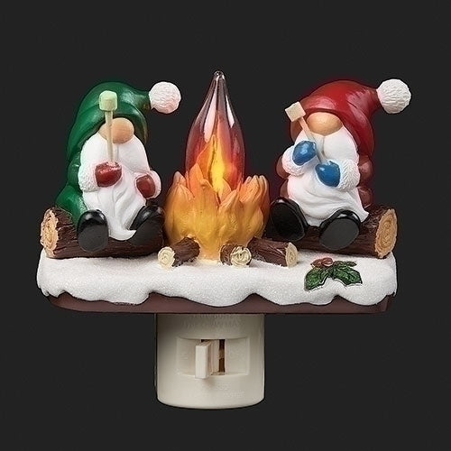 GNOMES BY CAMPFIRE NIGHT LIGHT