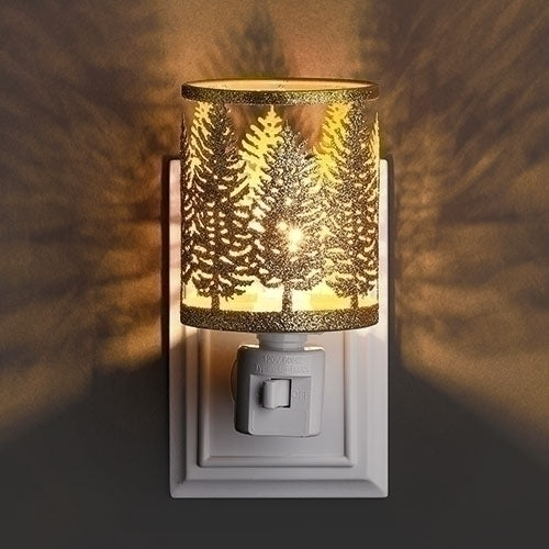 Gold Trees Cylinder Night Light